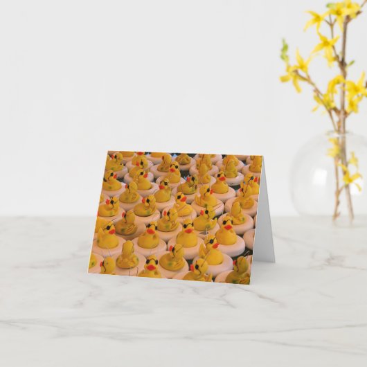 黄色クールのゴムダック注記 カード (黄色い花)