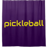 黄色クールモダン漬け玉文字オン深い紫 シャワーカーテン (正面)