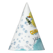 黄色クール第1のゴム鴨の誕生日招待状 パーティーハット (左)