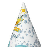 黄色クール第1のゴム鴨の誕生日招待状 パーティーハット (右)