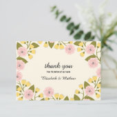 黄色グラデーションフローラ結婚サンキューカード サンキューカード (スタンド正面)
