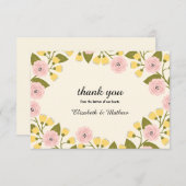 黄色グラデーションフローラ結婚サンキューカード サンキューカード (正面/裏面)