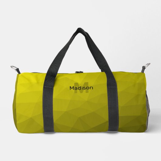 黄色グラデーション幾何学メッシュモノグラム ダッフルバッグ (正面)