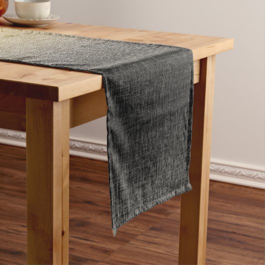 黄色グラデーション灰色のモダンハッチング抽象芸術 ミディアムテーブルランナー (インサイチュ)