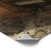 黄色グランジヴィンテージカー自動車ウォールアート ポスター (角)