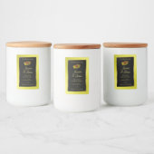 黄色グリッターブラック製品ラベル(Ladybug付き) フードラベル (ボトル)