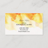 黄色グリッター金ゴールド水彩名刺 名刺 (裏面)