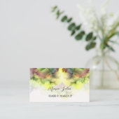 黄色グリッター金ゴールド水彩名刺 名刺 (スタンド正面)