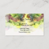 黄色グリッター金ゴールド水彩名刺 名刺 (裏面)