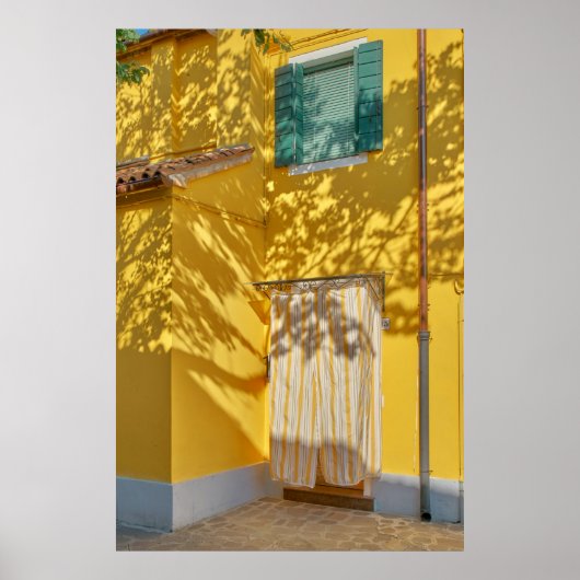 黄色コン色彩の鮮やかクト建物 ポスター (正面)