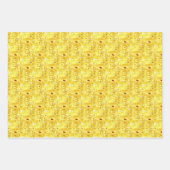 黄色ゴールド グスタフ クリムト パターン 四角 楕円 ラッピングペーパーシート (正面2)