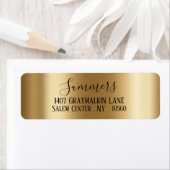 黄色ゴールド ブラシ メタル スクリプト アドレス ラベル (インサイチュ)