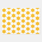 黄色サッカー球形包み紙 ラッピングペーパーシート (正面)