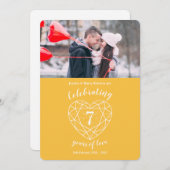 黄色サファイア 結婚7周年 写真パーティー 招待状 (正面/裏面)