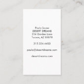 黄色サボテン花砂漠ガーデンフォトトラベル 名刺 (裏面)