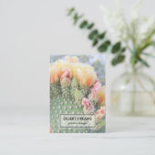 黄色サボテン花砂漠ガーデンフォトトラベル 名刺 (スタンド正面)