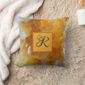 黄色シトリン水晶モノグラム クッション (ブランケット)