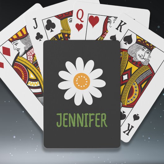 黄色シンプルと白のデイジーカスタマイズ可能 トランプ