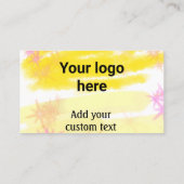 黄色シンプルの水彩追加ロゴカスタム文字 名刺 (裏面)