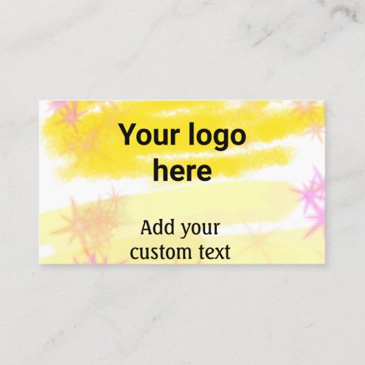 黄色シンプルの水彩追加ロゴカスタム文字 名刺 (裏面)