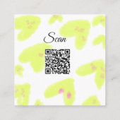 黄色シンプル水色追加Q Rコードスキャン文字Th スクエア名刺 (裏面)