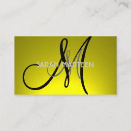 黄色シンプル色のフェードカスタムモノグラムカード 名刺