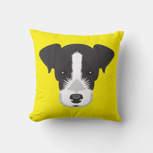 黄色ジャックラッセルテリア クッション (正面)