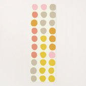 黄色スタイリッシュいピンクの珊瑚のボホビッグドット ヨガマット (裏面)