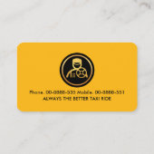 黄色スタイリッシュのストライプタクシー色の黒い 名刺 (裏面)