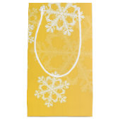 黄色スタイリッシュの雪のクモダンラス スモールペーパーバッグ (正面)