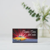 黄色スタイリッシュクラシック車の名刺 名刺 (スタンド正面)