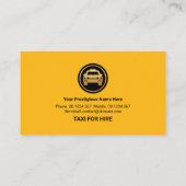 黄色スタイリッシュタクシー旅行路線タクシー運転手 名刺 (裏面)