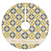 黄色スタイリッシュ灰色のジオメトパーソナライズされたリ ブラッシュドポリエステルツリースカート (正面)