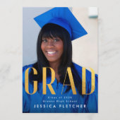 黄色スタイリッシュ金はっきりした箔グラッドフォト2023 案内状 (正面)