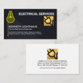 黄色スタイリッシュ電球の電源スイッチ 名刺 (正面/裏面)