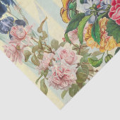 黄色ストライプい花と鳥のティッシュペーパー 薄葉紙 (詳細)