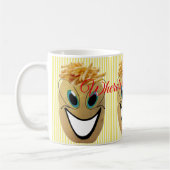 黄色ストライプのポテトフランスのフライのケチャップ?マグ コーヒーマグカップ (左)