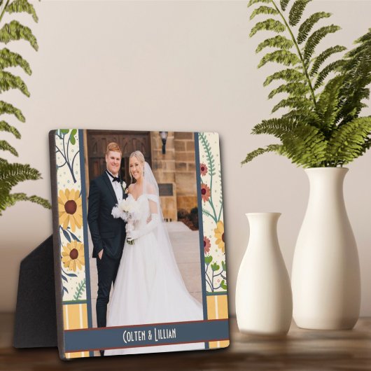 黄色ストライプデイジーカスタマイズ写真名 フォトプラーク