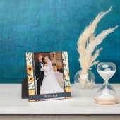 黄色ストライプデイジーカスタマイズ写真名 フォトプラーク (インサイチュ)