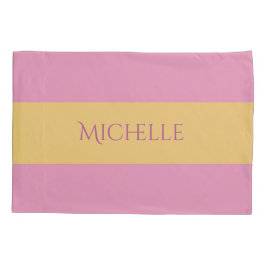 黄色ストライプ色ANYカラーカスタムモノグラム 枕カバー