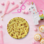 黄色スパイラルパスタパターン ペーパープレート (パーティー)