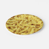 黄色スパイラルパスタパターン ペーパープレート (アングル)