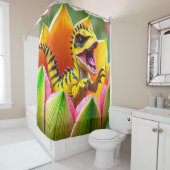 黄色スピック恐竜ベビー シャワーカーテン (インサイチュ)