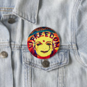 黄色スマイル顔for Freedom 缶バッジ (インサイチュ)