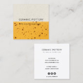 黄色セラミック焼き付き光沢のある斑点のある食感 スクエア名刺 (正面/裏面)