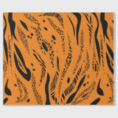 黄色ゼブラパターン ラッピングペーパー (フラット)