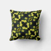 黄色ゼラニウム花抽象芸術模様 クッション (裏面)