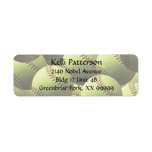 黄色ソフトボール4ライン ラベル (正面)