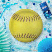 黄色ソフトボール ペーパープレート (パーティー)