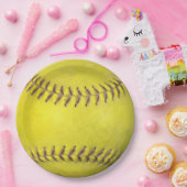 黄色ソフトボール ペーパープレート (パーティー)